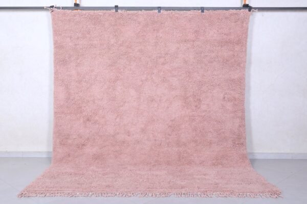 Custom size moroccan taupe rug - plain solid rug - handmade beni ourain rug