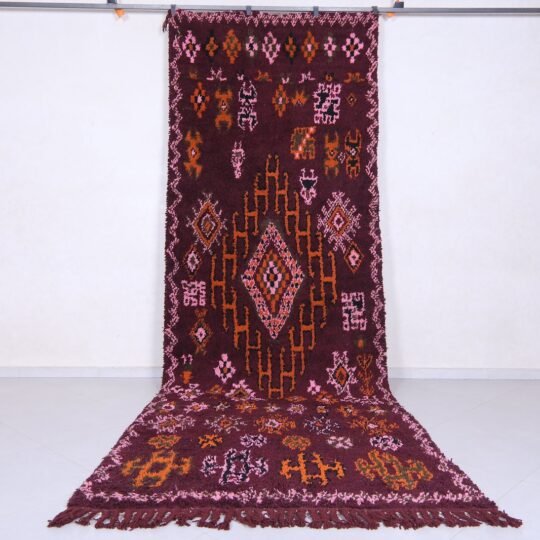Beni ourain moroccan rug - purple wool rug - berber runner rug