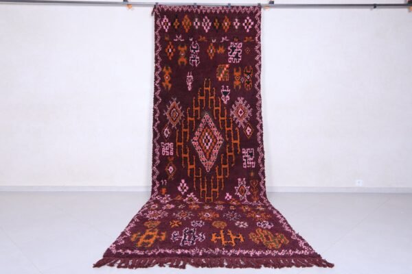 Beni ourain moroccan rug - purple wool rug - berber runner rug