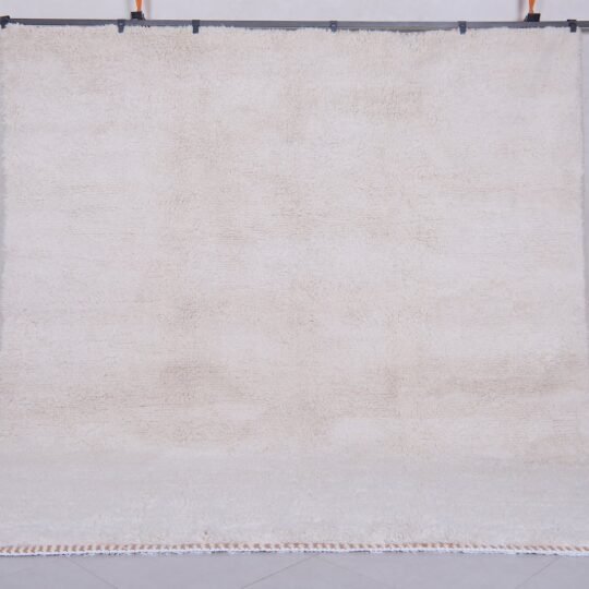 Solid white moroccan rug - beni ourain handmade rug - custom wool rug