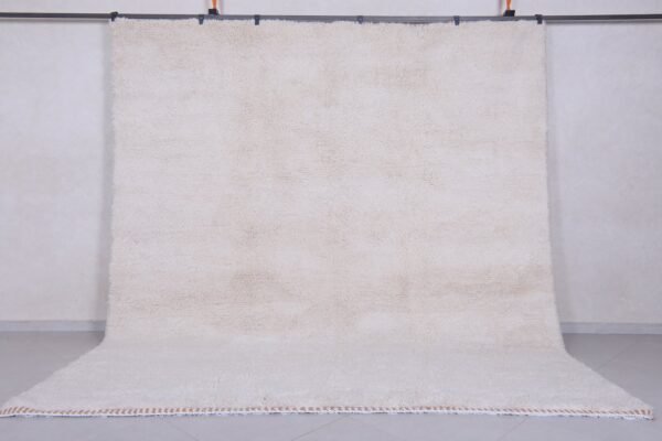 Solid white moroccan rug