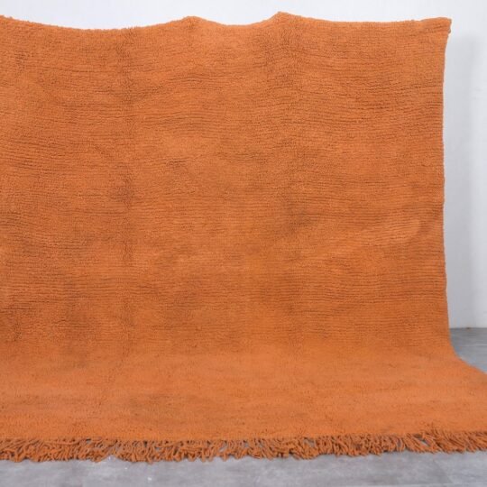 Solid moroccan rug - custom orange rug - handmade berber rug