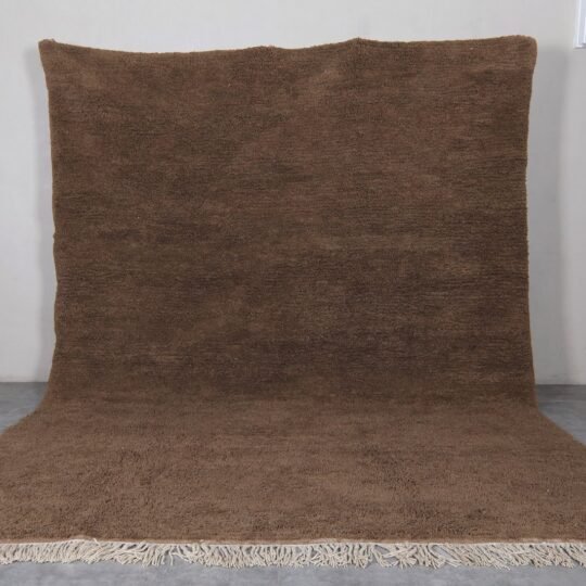 Solid moroccan rug - brown wool rug - custom berber rug