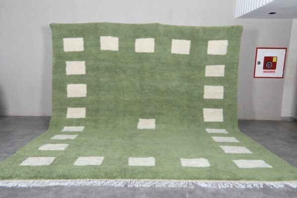 Green custom size rug