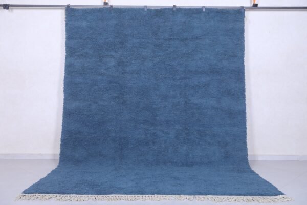 Blue moroccan tale rug - custom wool rug - handmade plain rug