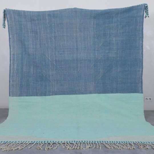 Blue and green rug - moroccan custom rug - handmade wool rug