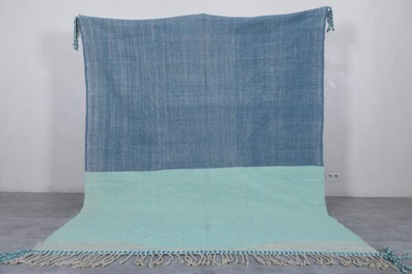 Blue and green rug - moroccan custom rug - handmade wool rug