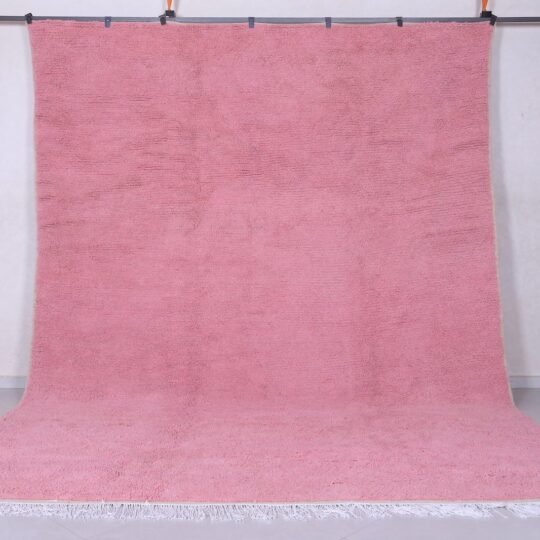 Solid moroccan rug - custom pink rug - handmade berber rug