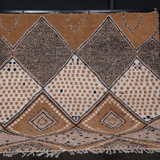 Authentic moroccan rug - handmade beni ourain rug - peach wool rug