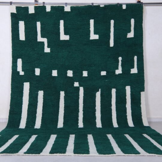 Green moroccan rug - solid beni ourain rug - custom living room rug