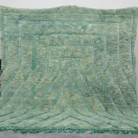 Handmade moroccan rug - beni ourain berber rug - custom green wool rug