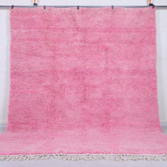 Solid moroccan rug - custom pink rug - handmade wool rug