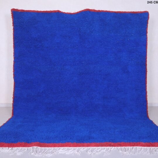 Solid blue moroccan rug - custom moroccan rug - beni ourain rug