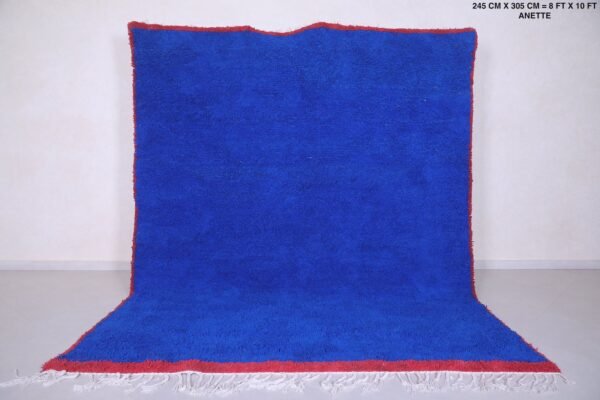 Solid blue moroccan rug - custom moroccan rug - beni ourain rug