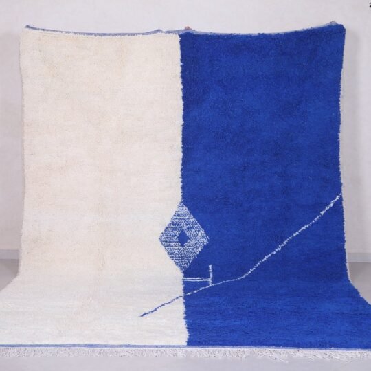 Beautiful blue moroccan rug - beni ourain rug - custom moroccan rug