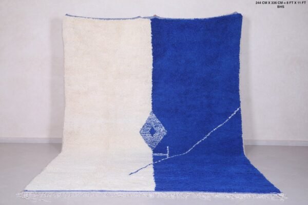 Beautiful blue moroccan rug - beni ourain rug - custom moroccan rug