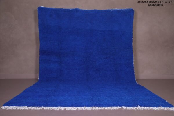 Solid blue moroccan rug