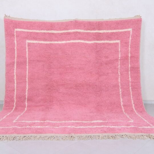 Moroccan pink rug - beni ourain wool rug - handmade custom rug