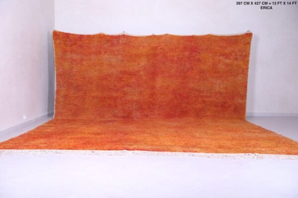 Orange moroccan rug - custom moroccan rug - wool berber rug