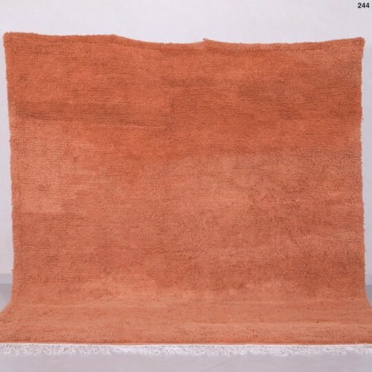 Peach colored rug - solid moroccan peach rug - custom moroccan rug