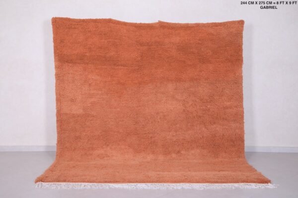 Peach colored rug - solid moroccan peach rug - custom moroccan rug