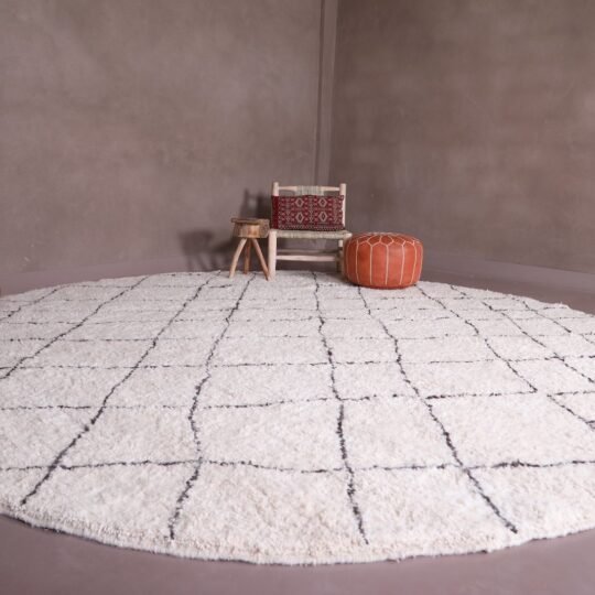 Round custom rug - moroccan round area rug - round berber rug