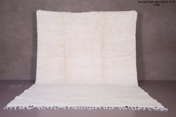 Solid white moroccan rug - custom white moroccan rug - wool berber rug