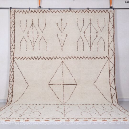 Moroccan ivory rug - beni ourain handmade rug - custom wool rug