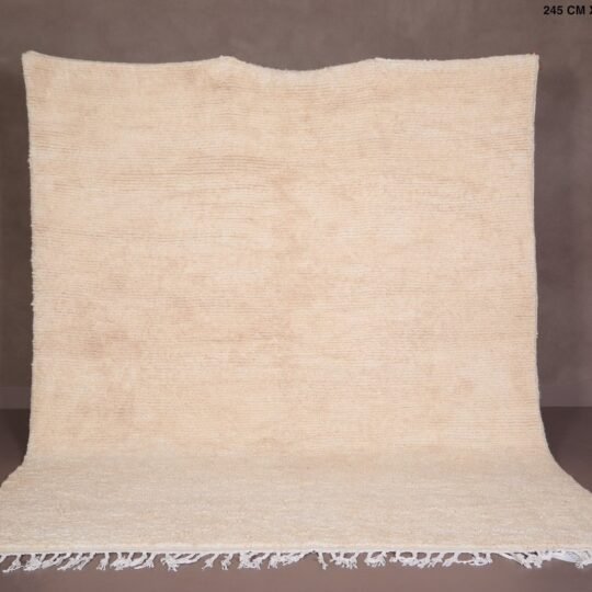 Moroccan solid rug - custom cream rug - handmade berber rug