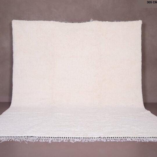 Solid white moroccan rug - beni ourain rug - custom moroccan rug